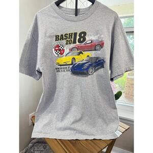 National Corvette Museum Bash 2018 Shirt Mens XL Gray Bowling Green Car Show Tee